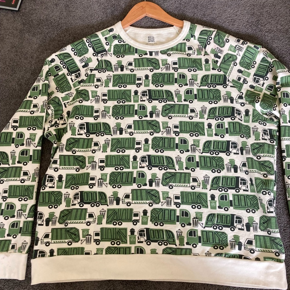 Winter water factory garbage truck sweatshirt